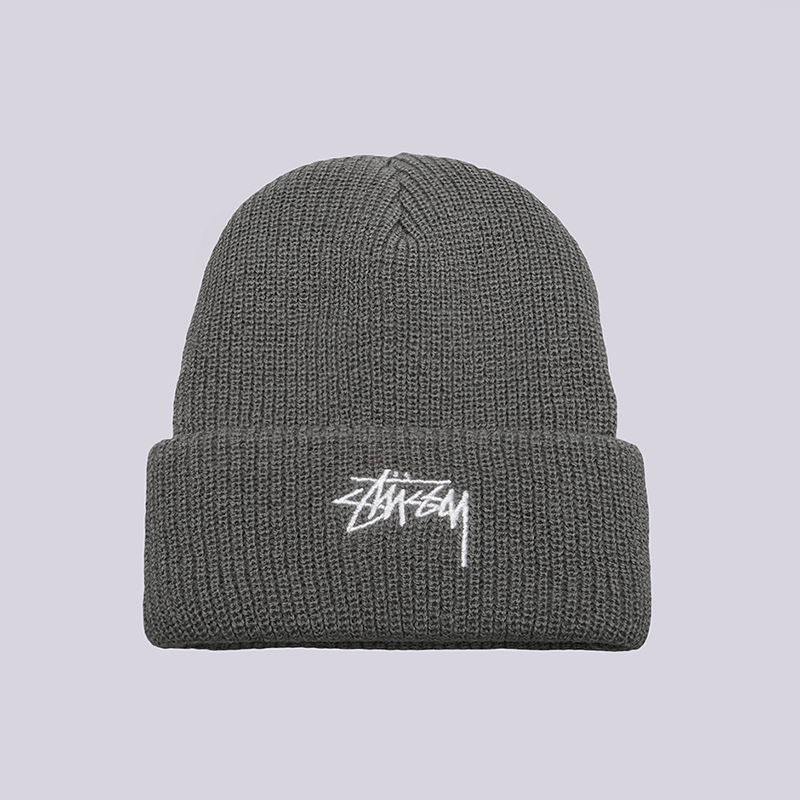  зеленая шапка Stussy Stock HO17 Cuff Beanie 132858-light green - цена, описание, фото 1